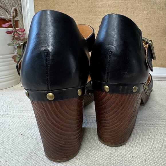 Korks by Kork Ease Women's Size 11 Boho Platform Black Leather - Picture 7 of 8